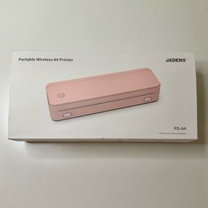 Jadens PD-A4 Portable Wireless Printer Bluetooth Pink Works Label Printer